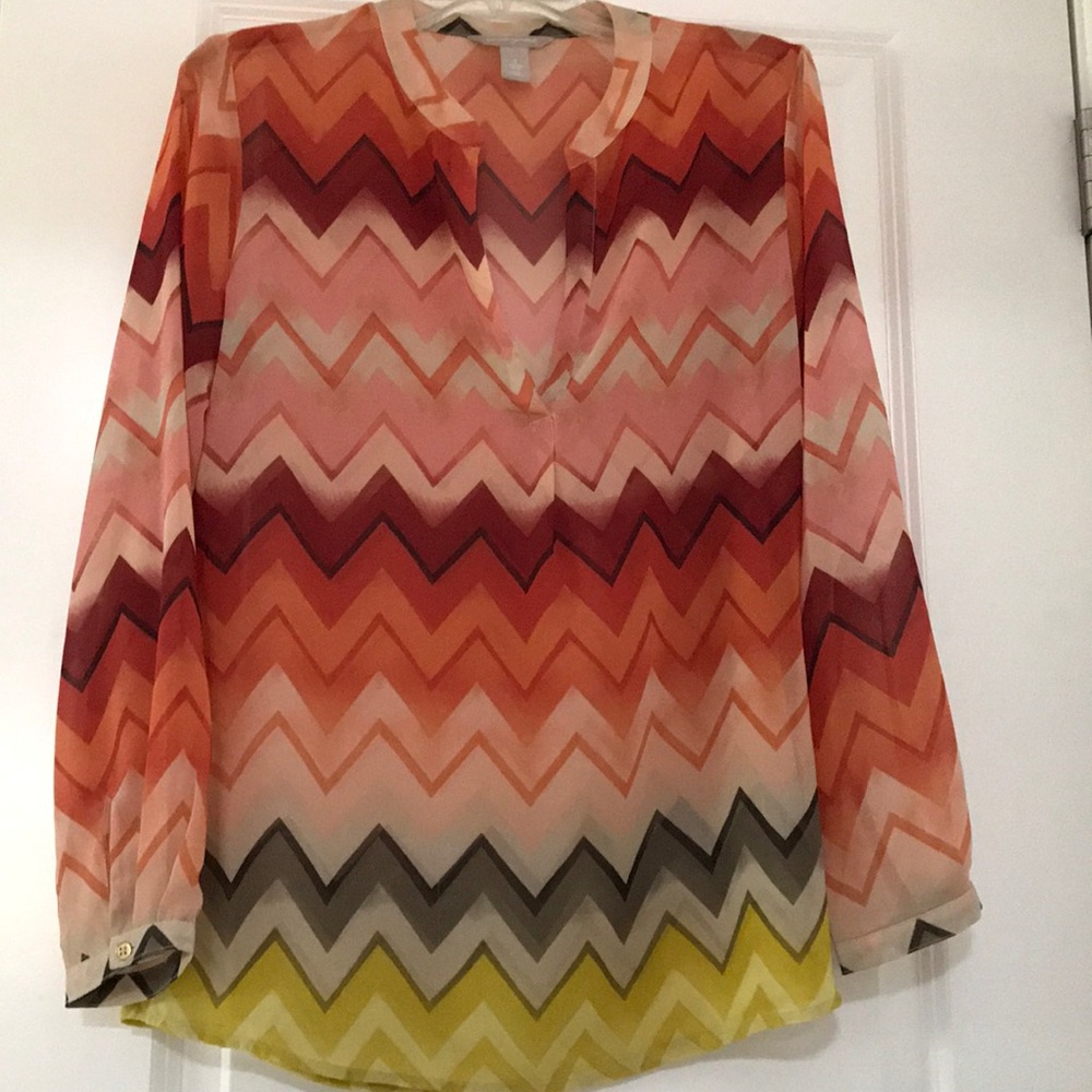 Banana Republic sheer top. Fall colors